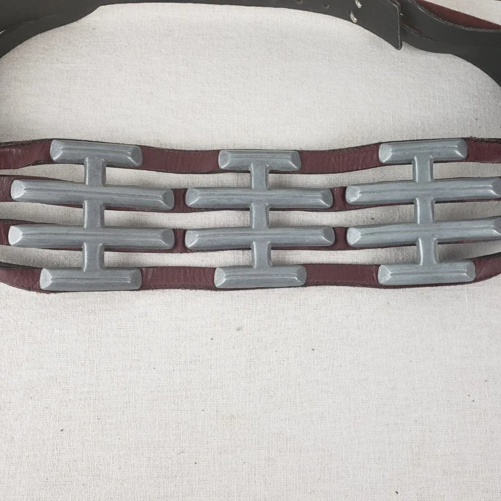 Apple Acc of NY Leather Corset Belt Apocalypse Avant Garde Brutalist Fits 29-34